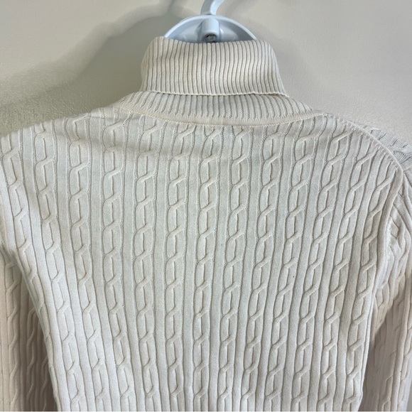 Talbots Cable Knit Long Sleeve Turtleneck Sweater - Picture 5 of 8